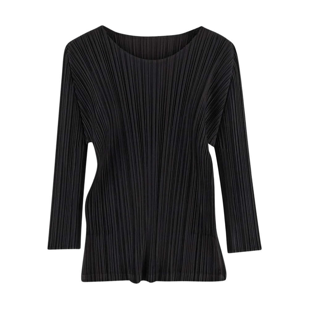 Issey Miyake Geplooide Polyesterbroek Black Dames