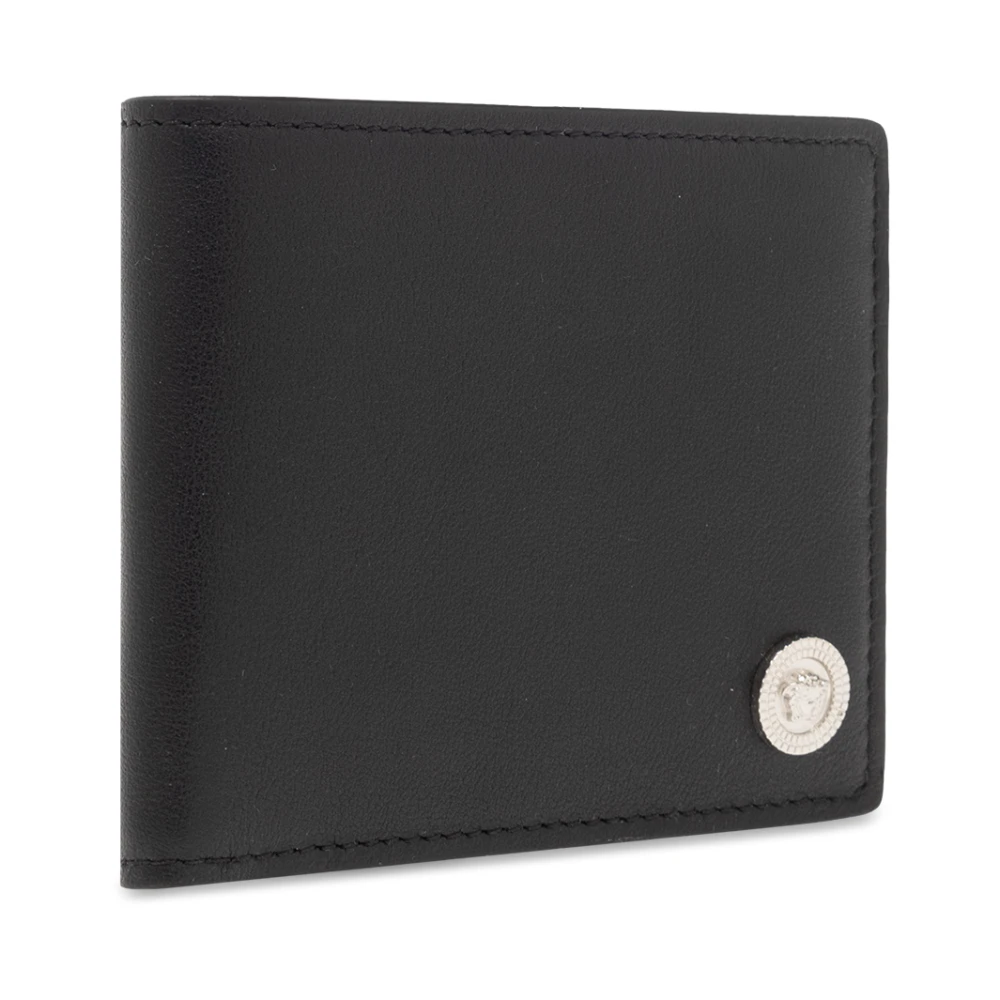 Versace Bifold portemonnee met logo Black Heren