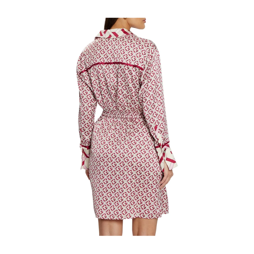 Guess Roze Elegant Vrouwelijk V-Hals Jurk Multicolor Dames