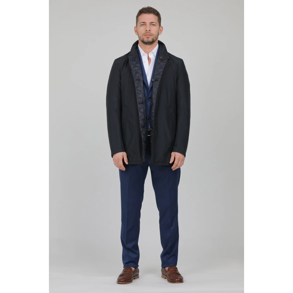 Gimo's Omkeerbare nylon jas met Thermore voering Blue Heren