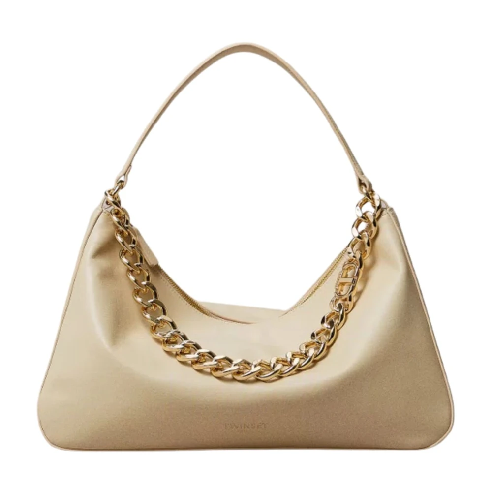 Twinset Women's Beige Leather Hobo Bag Liliane