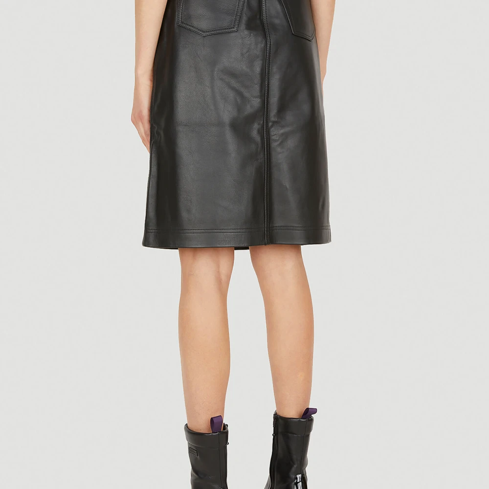 Eytys Leren Capella Rok met Rits Black Dames