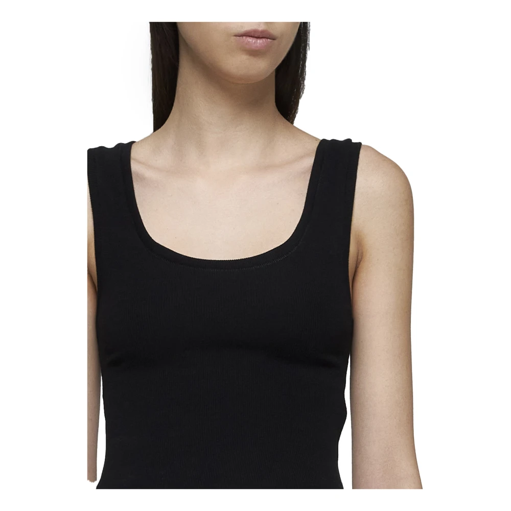 Wardrobe.nyc Zwarte Geribbelde Tanktop Black Dames