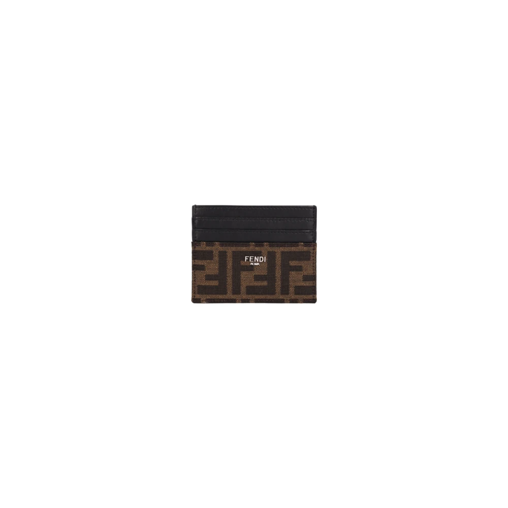 Fendi Brown Wallets & Cardholders, Male, One Size, Card Case Jacquard Ff