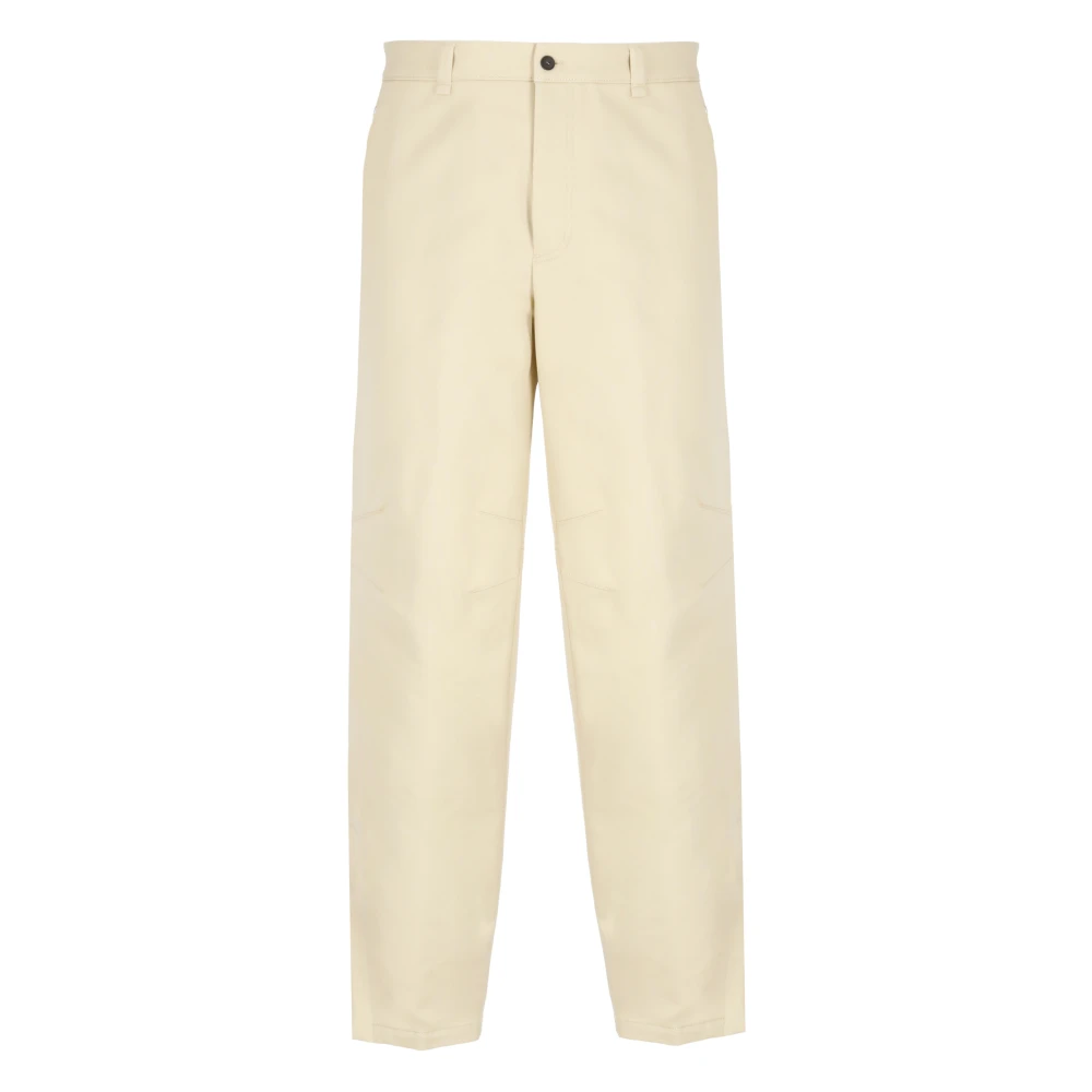 Lanvin Beige Katoenen Broek met Ritszakken Beige Heren