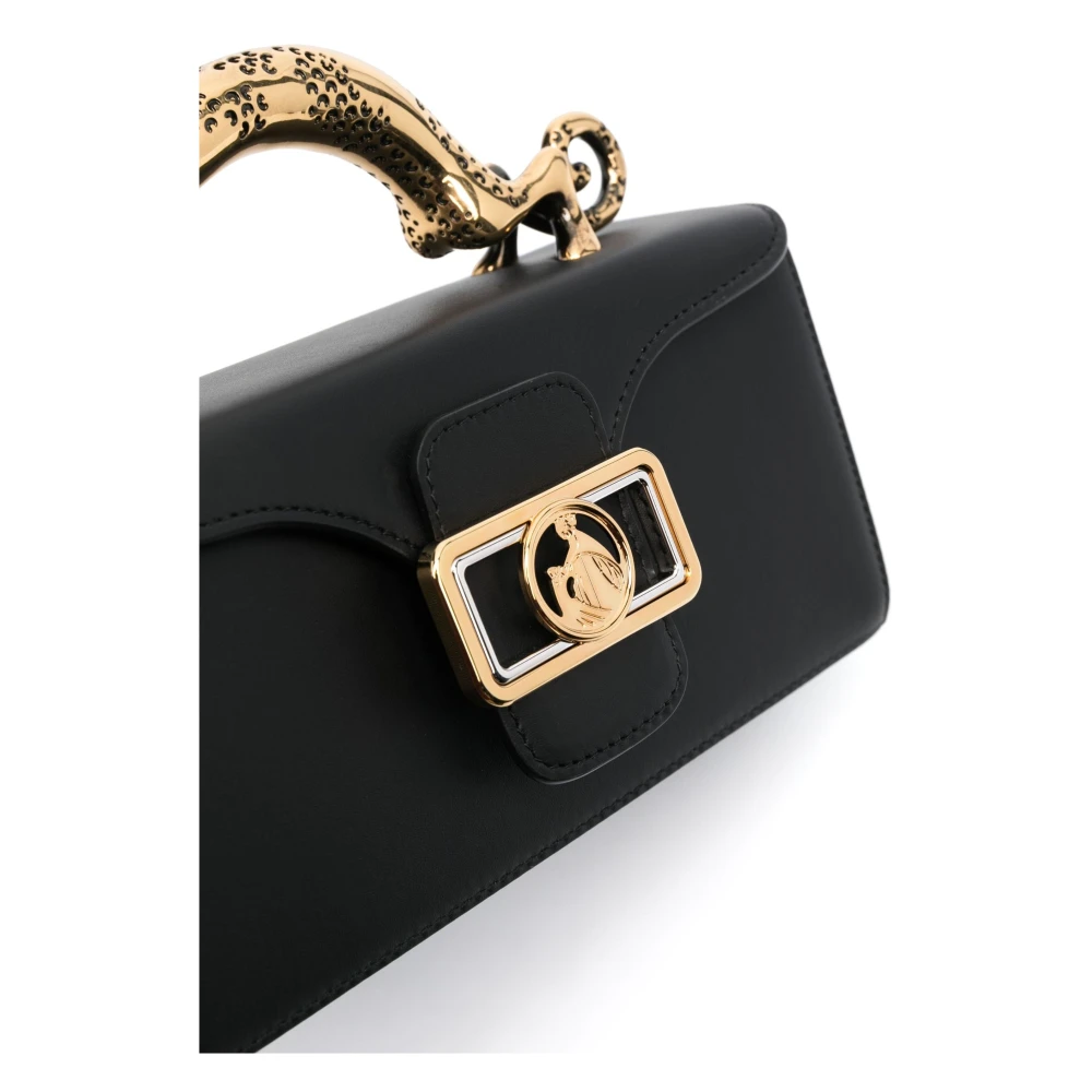 Lanvin Katten Mini Tas met vergulde afwerkingen Black Dames