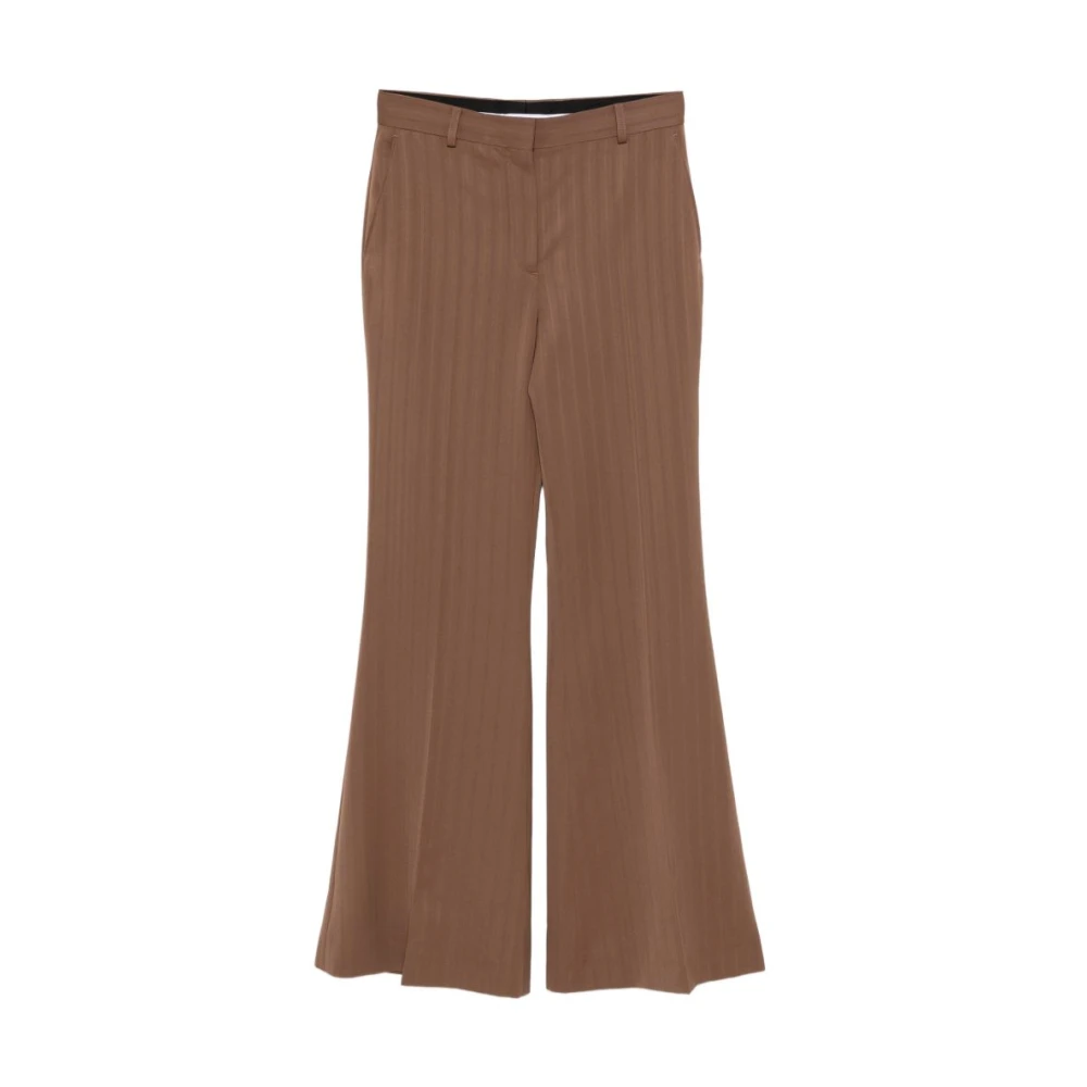Stella Mccartney Women's Brown Wide Trousers, 2XS, Pantaloni A Righe