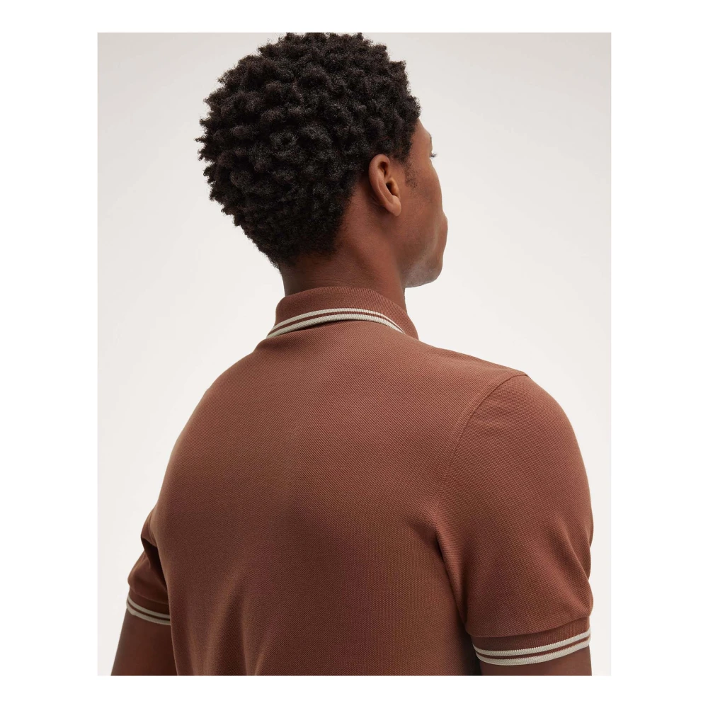 Fred Perry Twin Tipped Polo Shirt Brown Heren