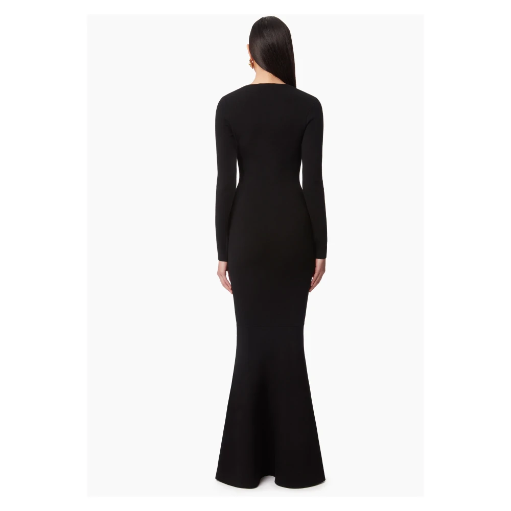 Nina Ricci Zwarte Wol Zeemeermin Jurk Black Dames