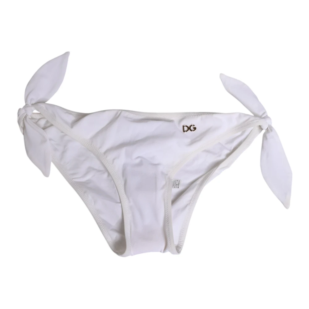 Dolce & Gabbana Women's White Side Tie Bikini Bottom - Bikinis - S - Swimwear