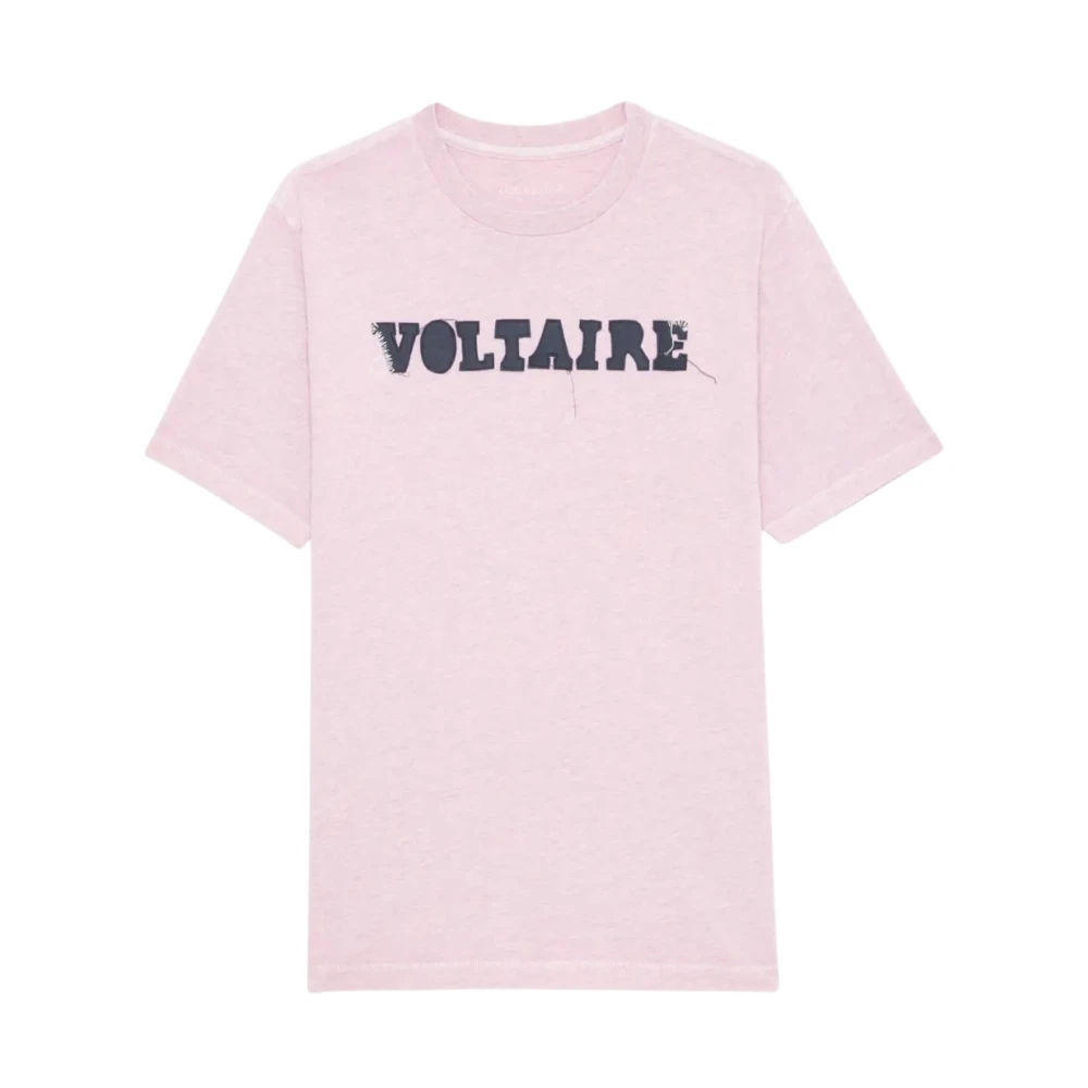 Zadig & Voltaire Roze Katoenen T-shirt met Korte Mouwen Pink Dames