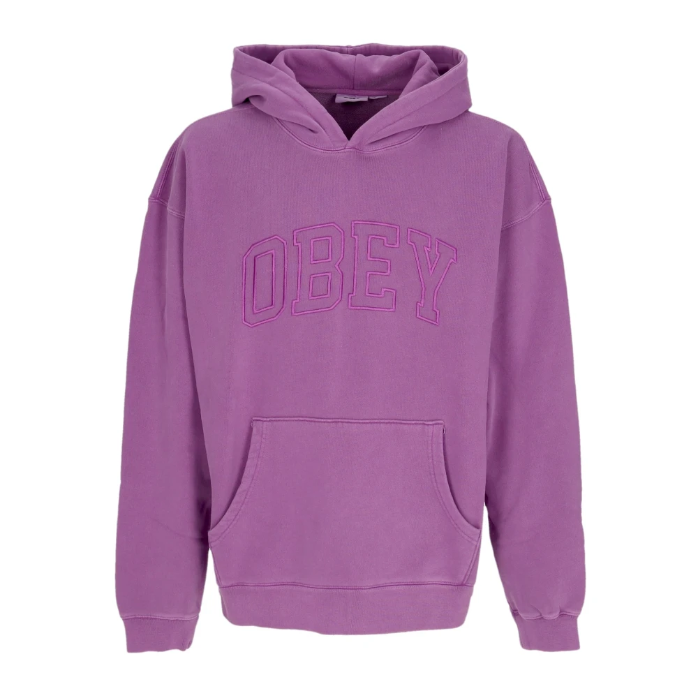 Obey Collegiate Extra Heavy Hoodie in Dewberry Purple Heren