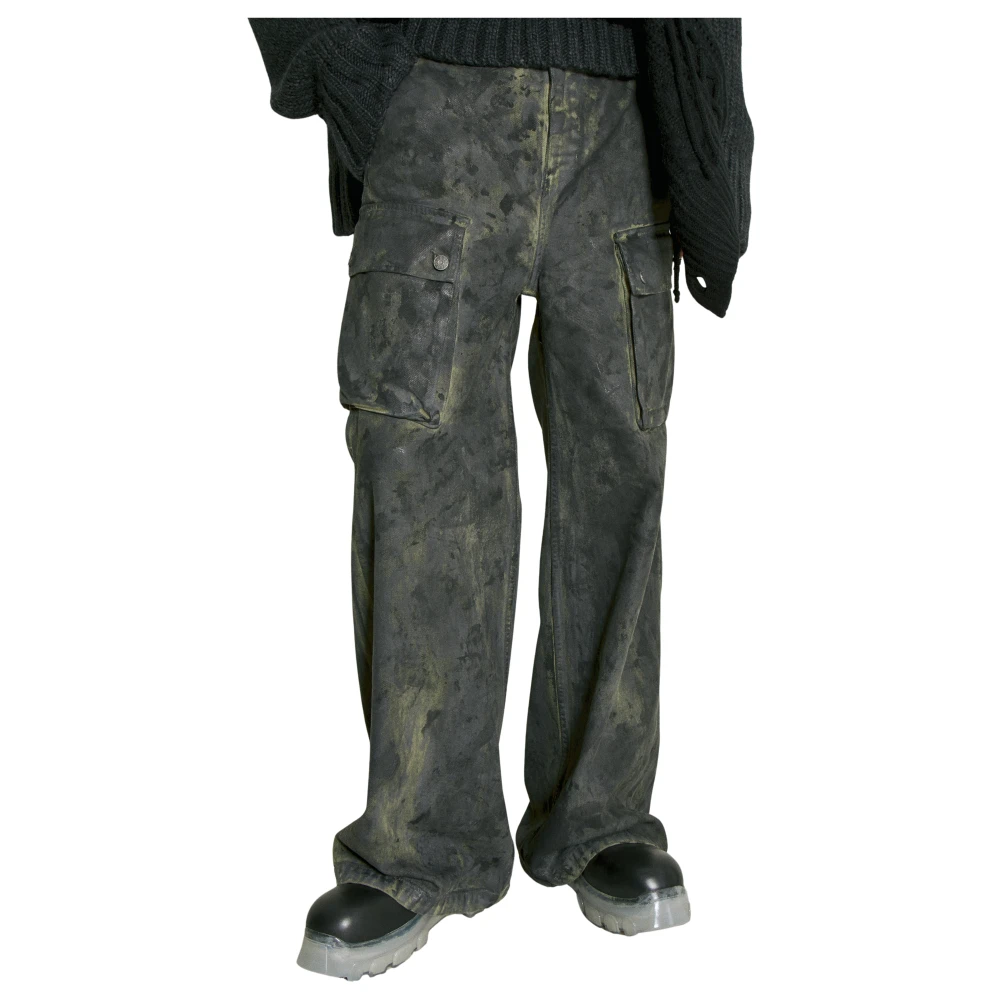 Guess Geverfde Combat Cargo Broek Green Heren