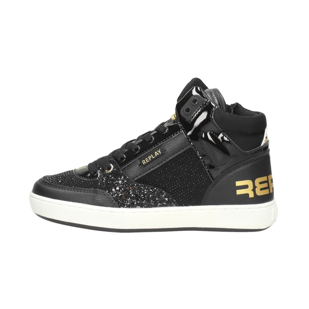 Replay Cobra Mid Sneakers Hoog Dames Schoenen Zwart