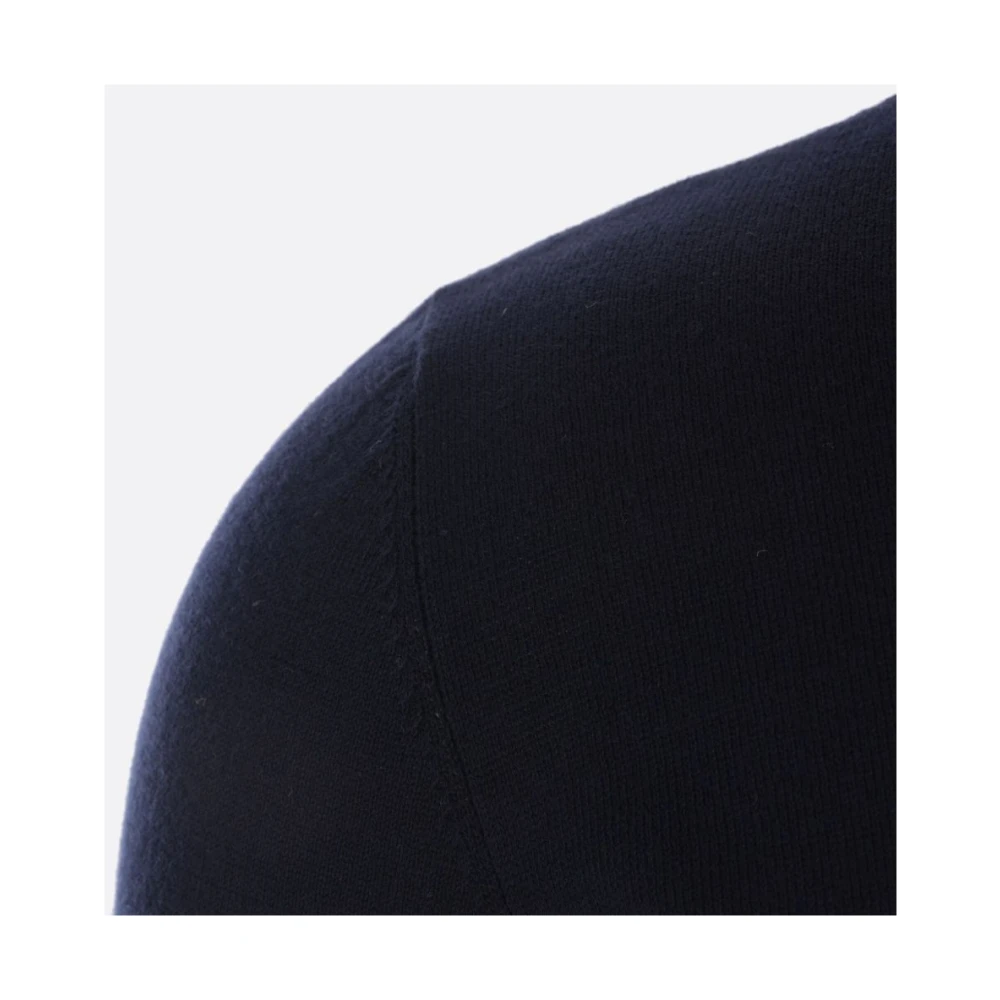 Lardini Blauw Katoenen Poloshirt Geribbelde Zoom Blue Heren