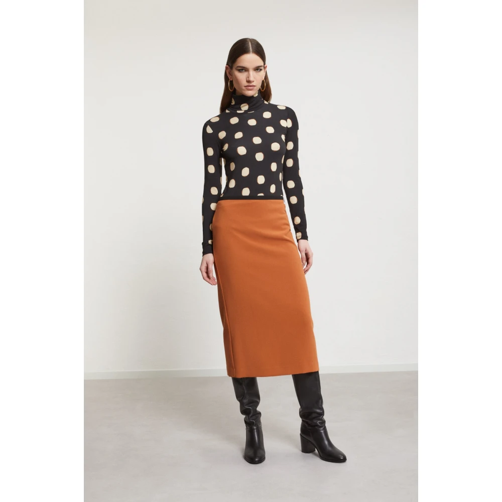 Ottod'Ame Polka Dot Coltrui T-shirt Black Dames