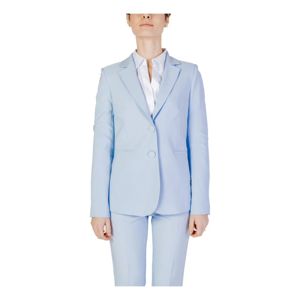 Sandro Ferrone Lichtblauwe V-hals Blazer Blue Dames