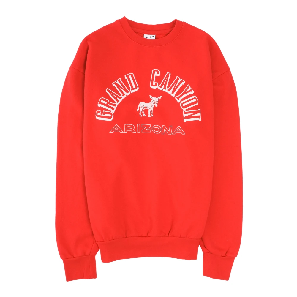 Wild Donkey Vintage Grand Canyon Crew Sweatshirt Red Heren