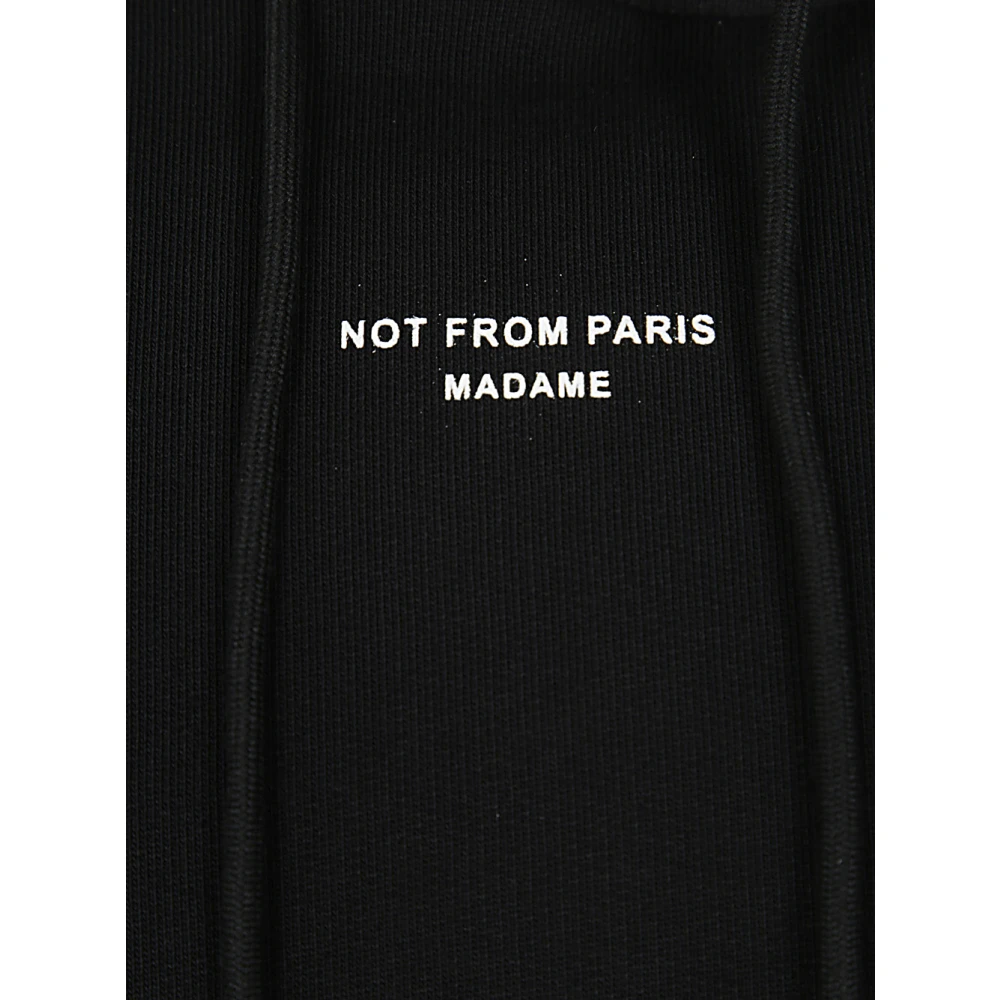 Drole de Monsieur Klassieke Zak Slogan Hoodie Black Heren