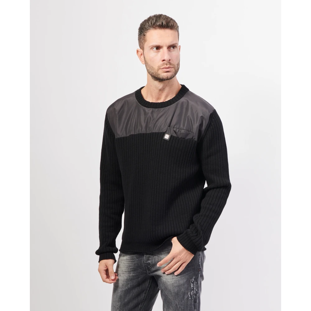 Hugo Boss Zwarte Crewneck Sweater met Logo Black Heren