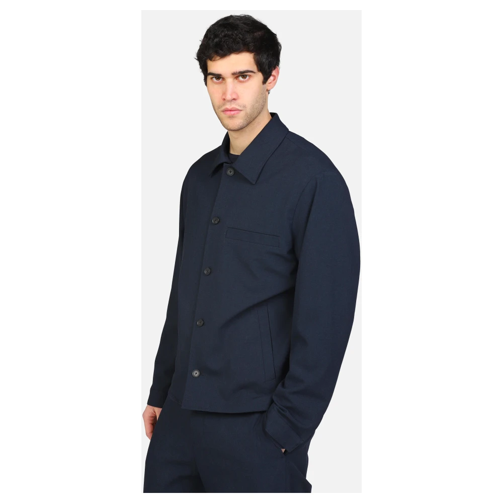 Selected Homme Geknoopte jas met zakken en zak Blue Heren