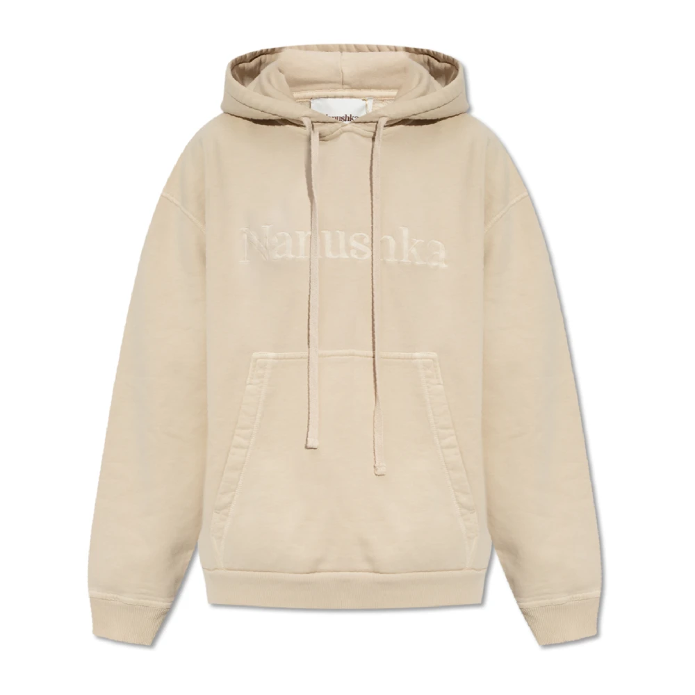 Nanushka Women's Beige ‘Ever’ Hoodie With Logo - Hoodies - Xs - Sweatshirts & Hoodies