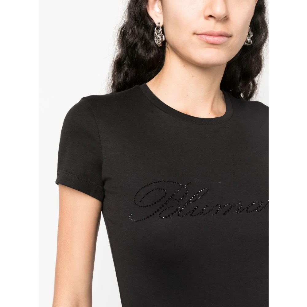 Blumarine Logo-versierd katoenen T-shirt Black Dames