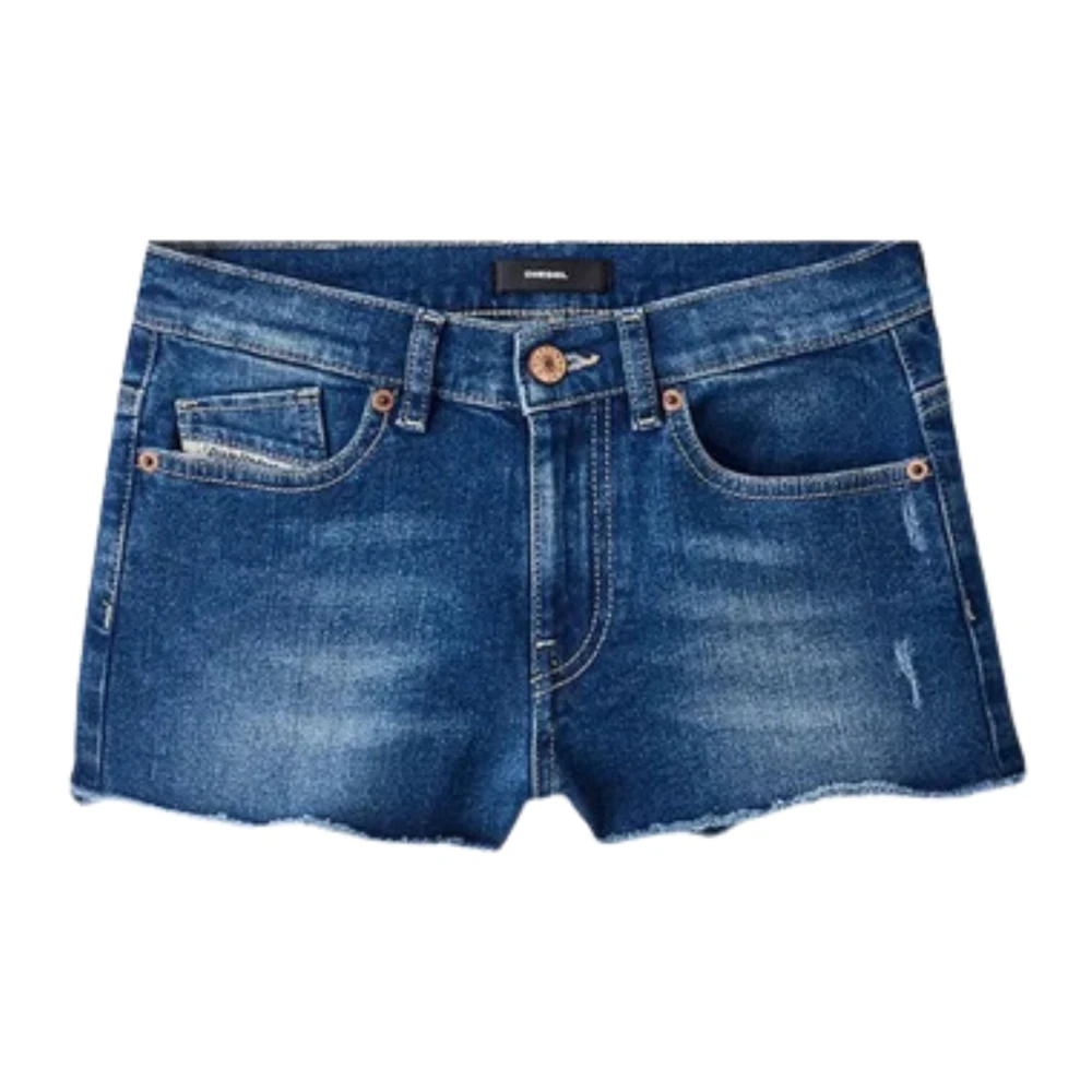 Diesel Barn Distressed Denim Shorts Blue, Flicka