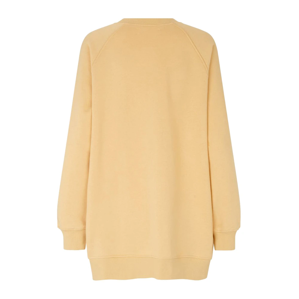 Samsøe Oversized sweater met ronde hals Yellow Dames