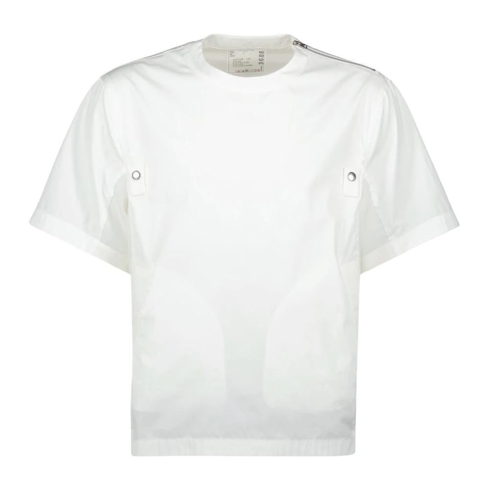 Sacai Witte Jersey T-shirt Lente-Zomer 2025 White Heren