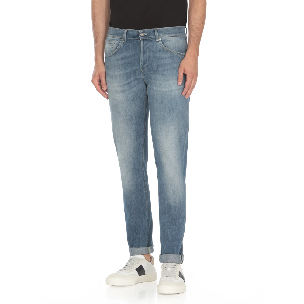 Dondup Blauwe Katoenen Jeans met Riemlussen Blue Heren