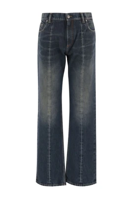 Distressed Straight Jeans