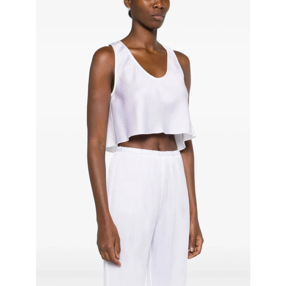 Forte Pure Satijnen Top White Dames