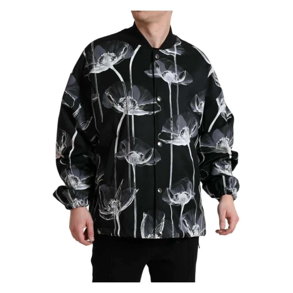 Dolce & Gabbana Elegante Bloemenbomberjack Black Heren