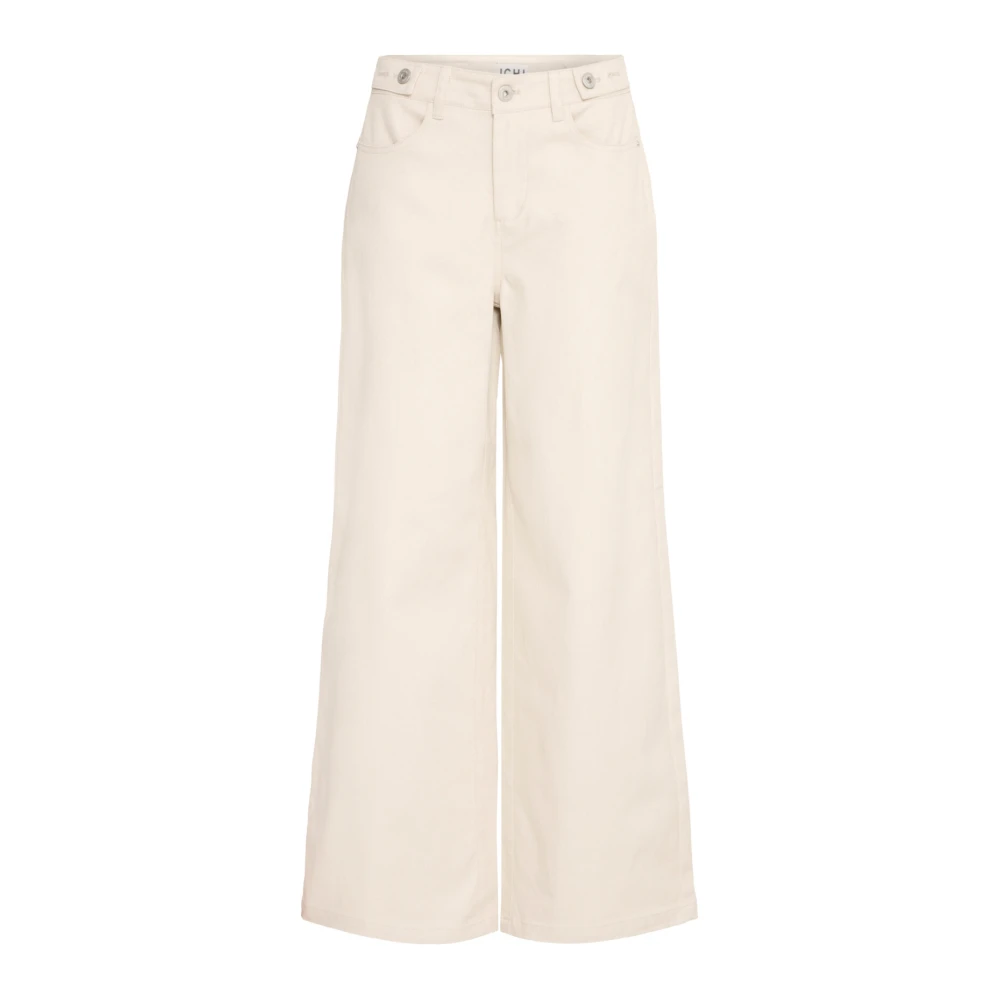 Ichi Wijde Sandshell Broek Beige Dames