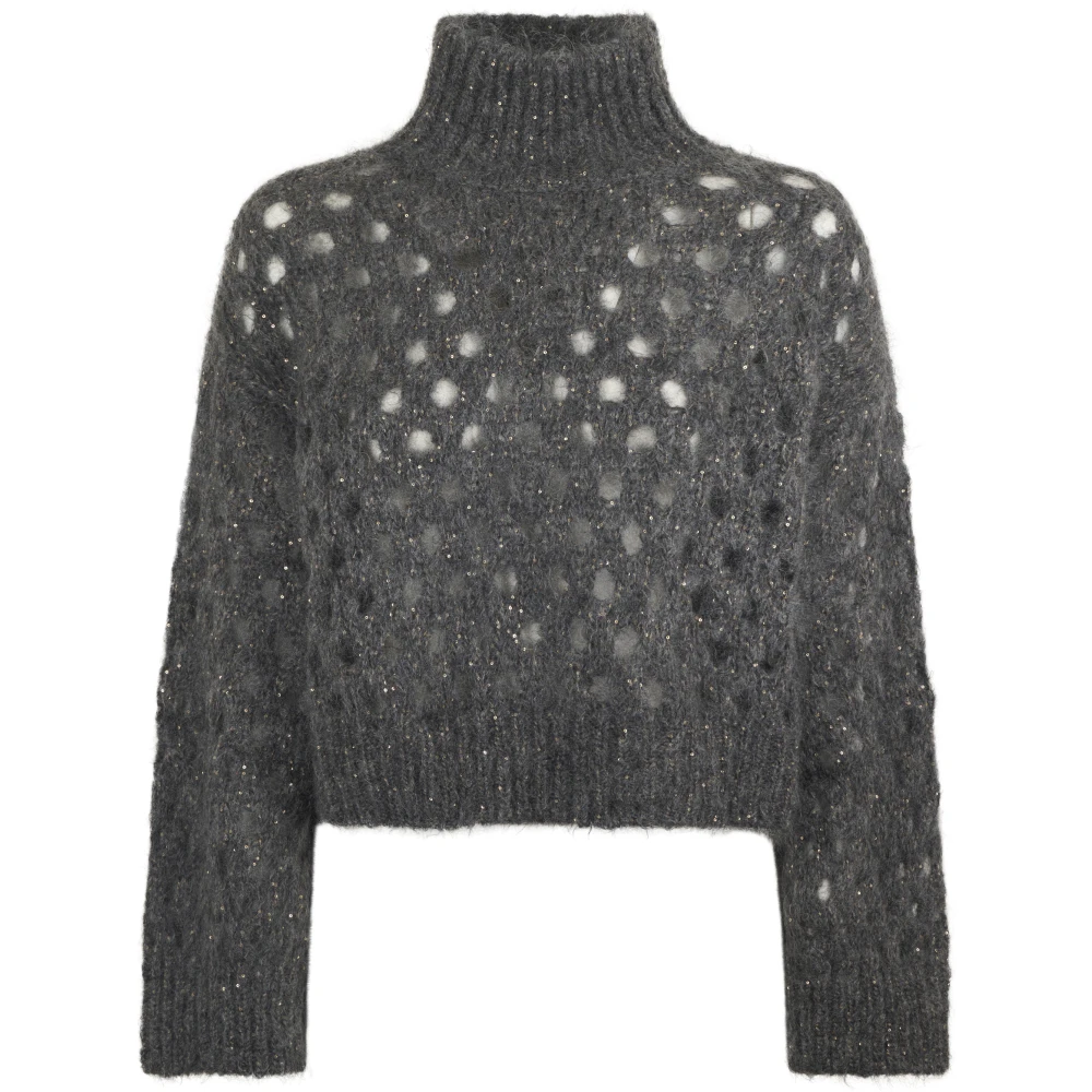 Brunello Cucinelli Women's Gray Turtlenecks, M, Turtleneck