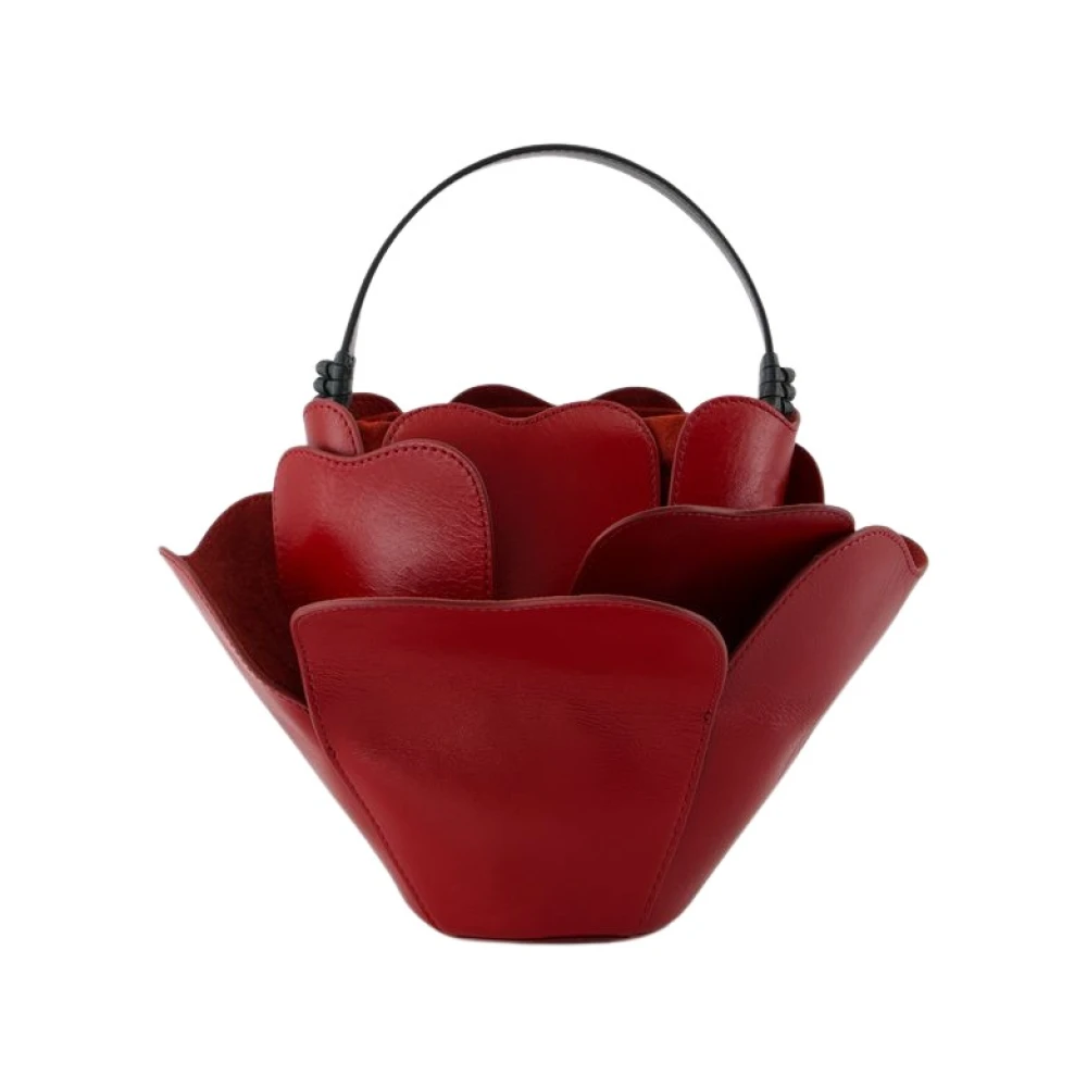 Staud Rode Leren Juliet Tas Top Handvat Red Dames