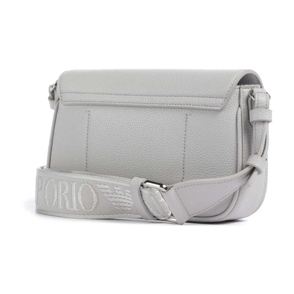 Emporio Armani Schoudertas met Logoprint Magneetsluiting Gray Dames