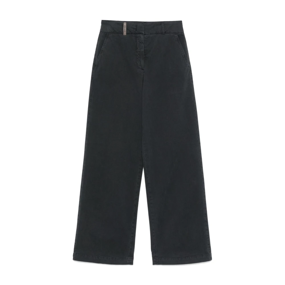 PESERICO Donkerblauwe Rechte Broek Blue Dames
