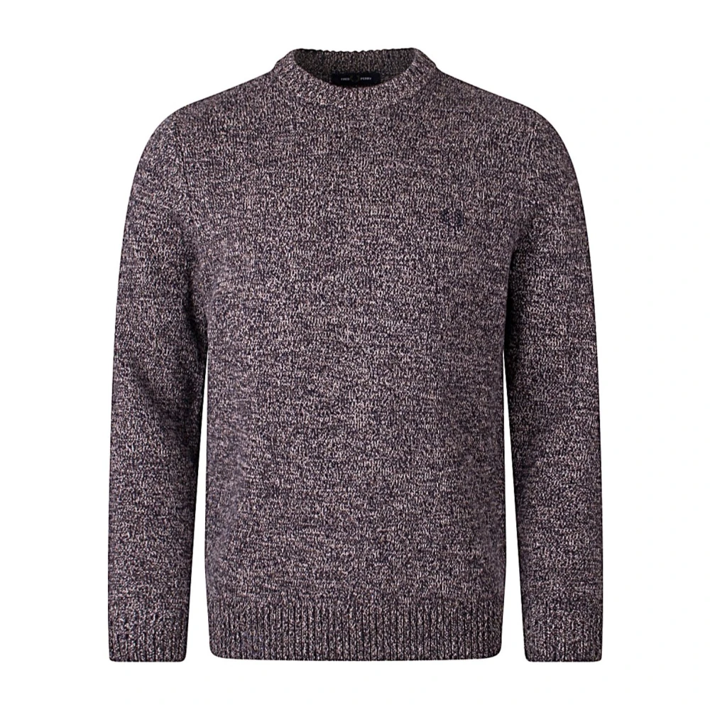 Fred Perry Men's Brown Maglione In Filato Ritorto Mél - Round-Neck Knitwear - Xl - Knitwear