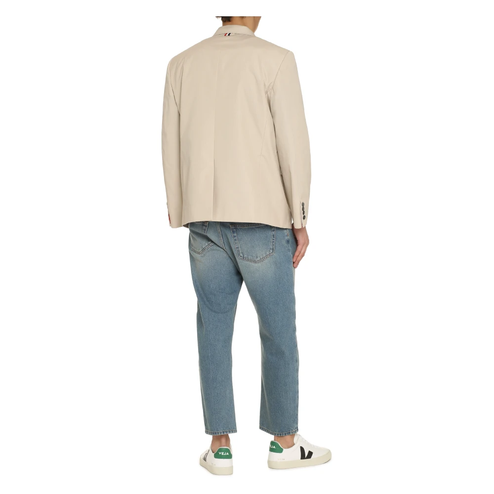 Thom Browne Techno Blazer met Reverskraag Beige Heren