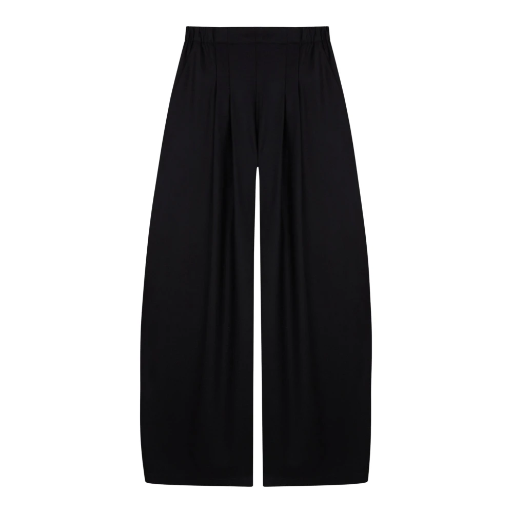 Cortana Black Wide Pleated Trousers - Female - Tapered Trousers - Xl - Trousers