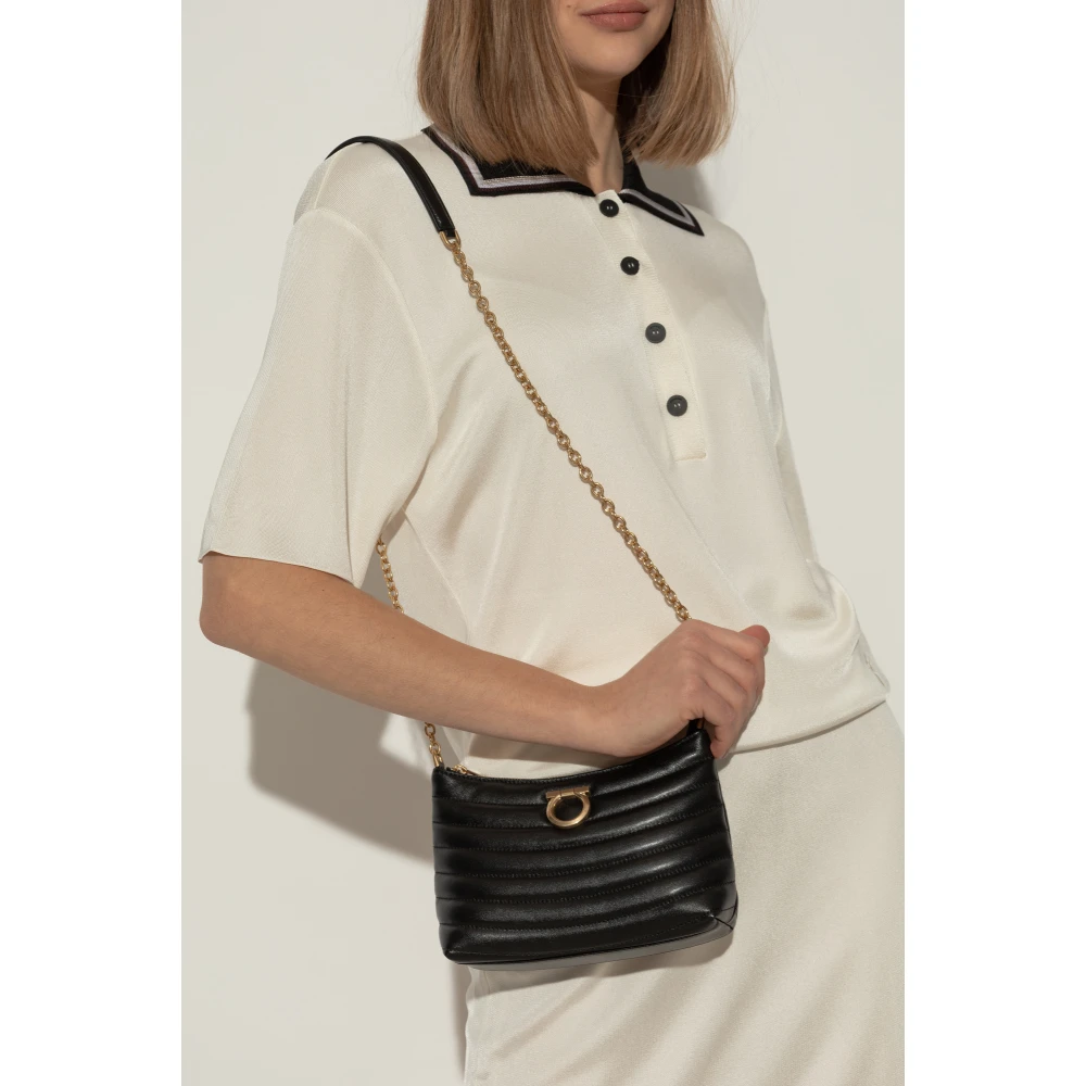Salvatore Ferragamo Schoudertas Black Dames