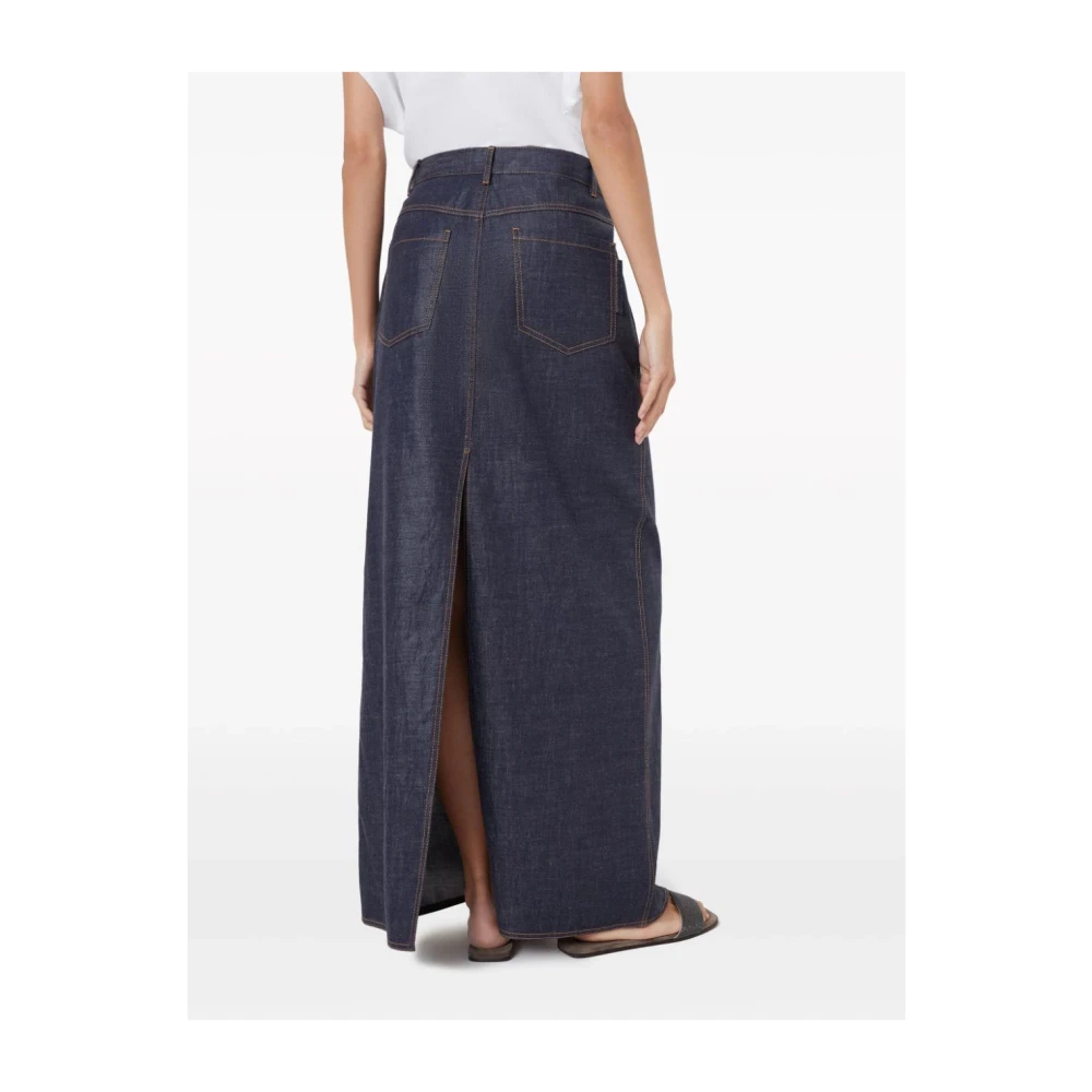 BRUNELLO CUCINELLI Italiaanse Denim Rok Blue Dames