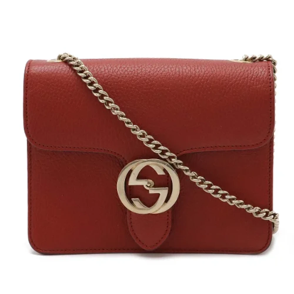 Gucci Vintage Pre-owned Leather gucci-bags Red Dames