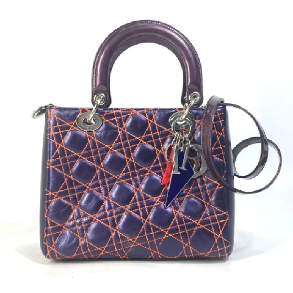 Dior Vintage Pre-owned Leather dior-bags Purple Dames