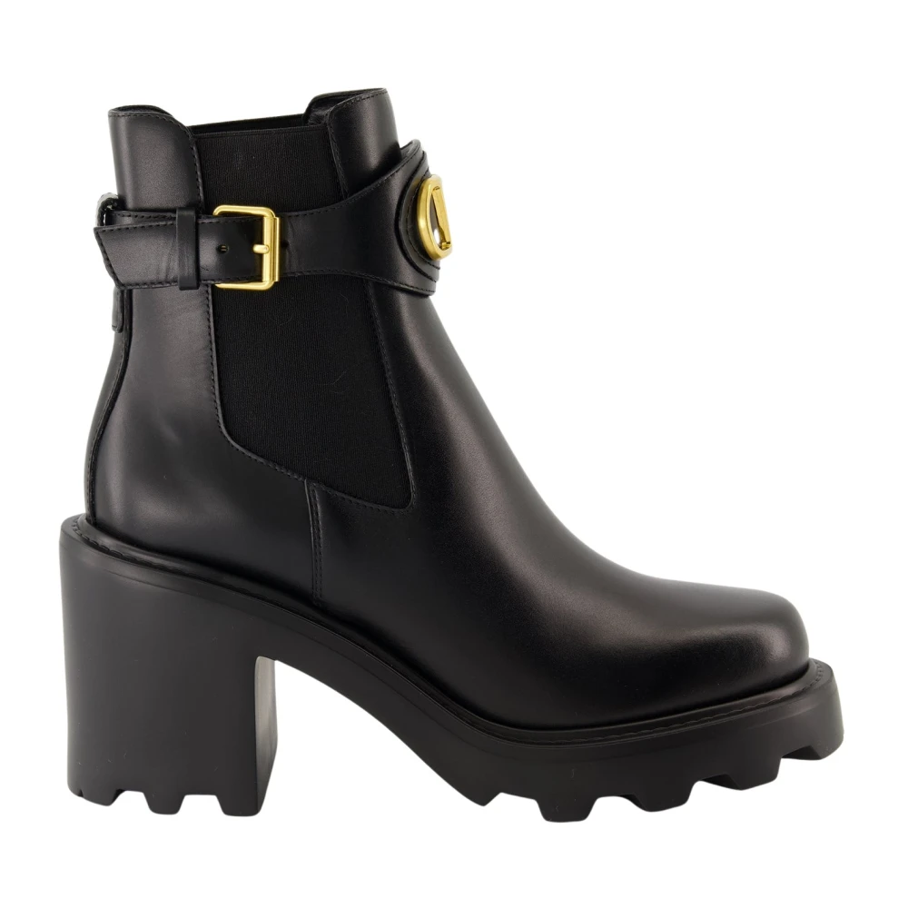 Valentino Garavani Women's Black Beatle Heel Ankle Boots