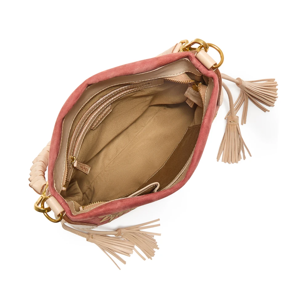 Maliparmi Leren & Raffia Medium Schoudertas Red Dames