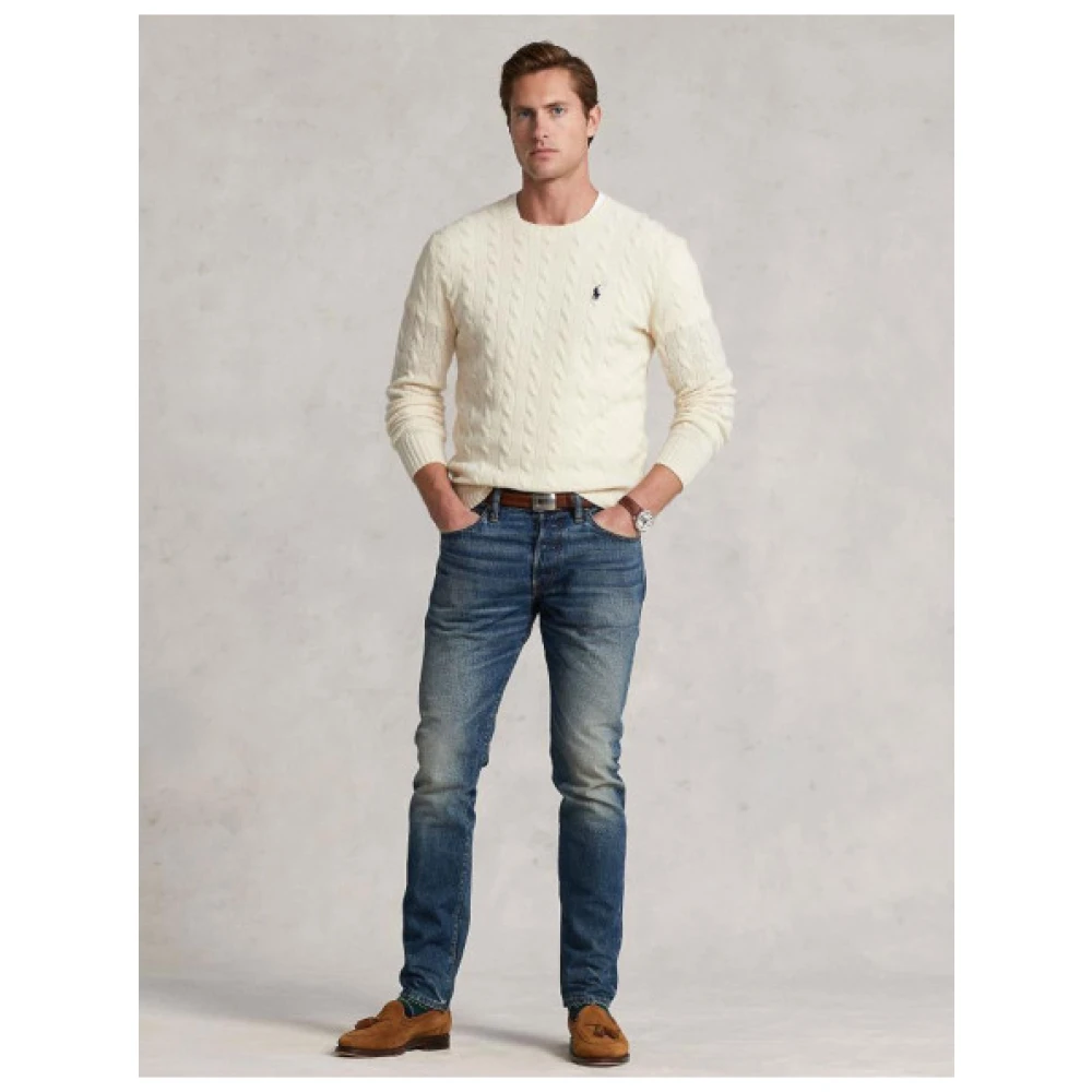 Polo Ralph Lauren Rondehals Kasjmier wollen trui Beige Heren