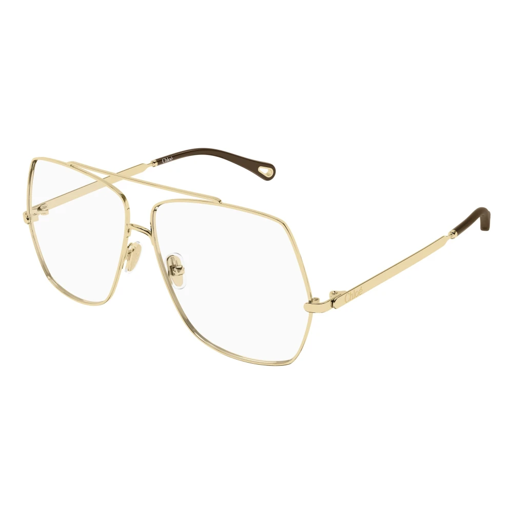 Chloé Gold Ch0409o 001 Woman Optical Frames Metal Transparent Squared - Image 2